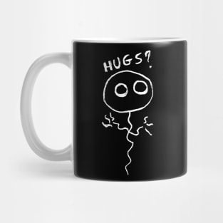 Pallolo – the ghost balloon – Hugs? (white on black) Mug